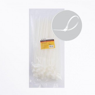 Хомут нейлоновый многоразовый Stekker NYCT80-300 8x300 мм, белый 39084