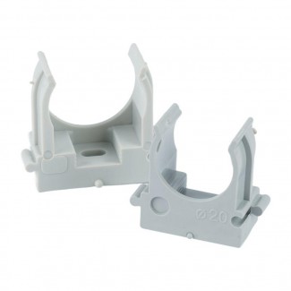 Крепеж-клипса для труб для прямого монтажа Stekker PMPH20G серая в п/э D20 мм 50767